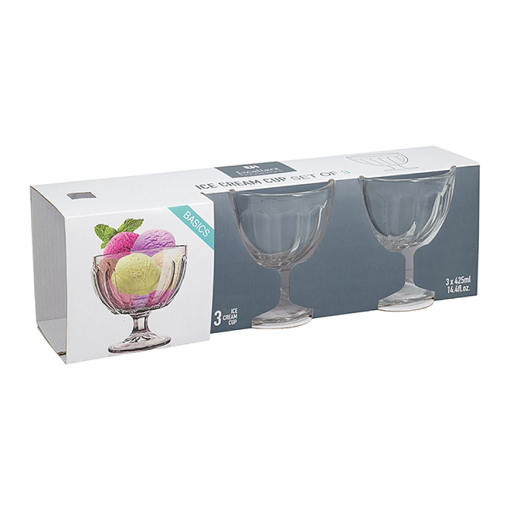 Set cupe EH 3buc D11X12 cm, 425 ml, sticla