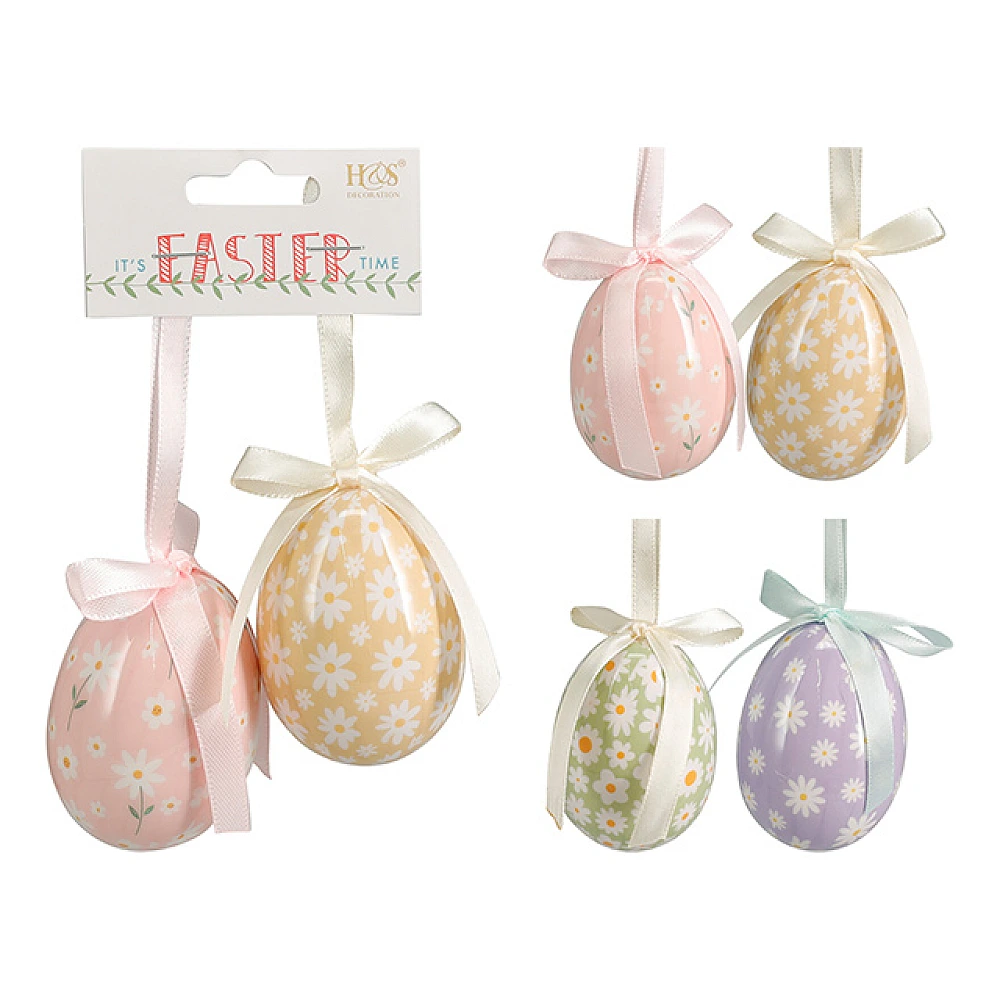 Suvenir suspendabil „Ou” cu imprimeu floral 2buc, 7Х4 cm