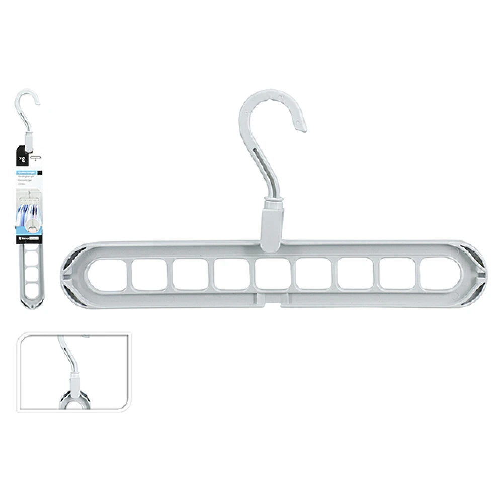 Suport multifuncțional pentru umerase, 9 locuri, 33 cm