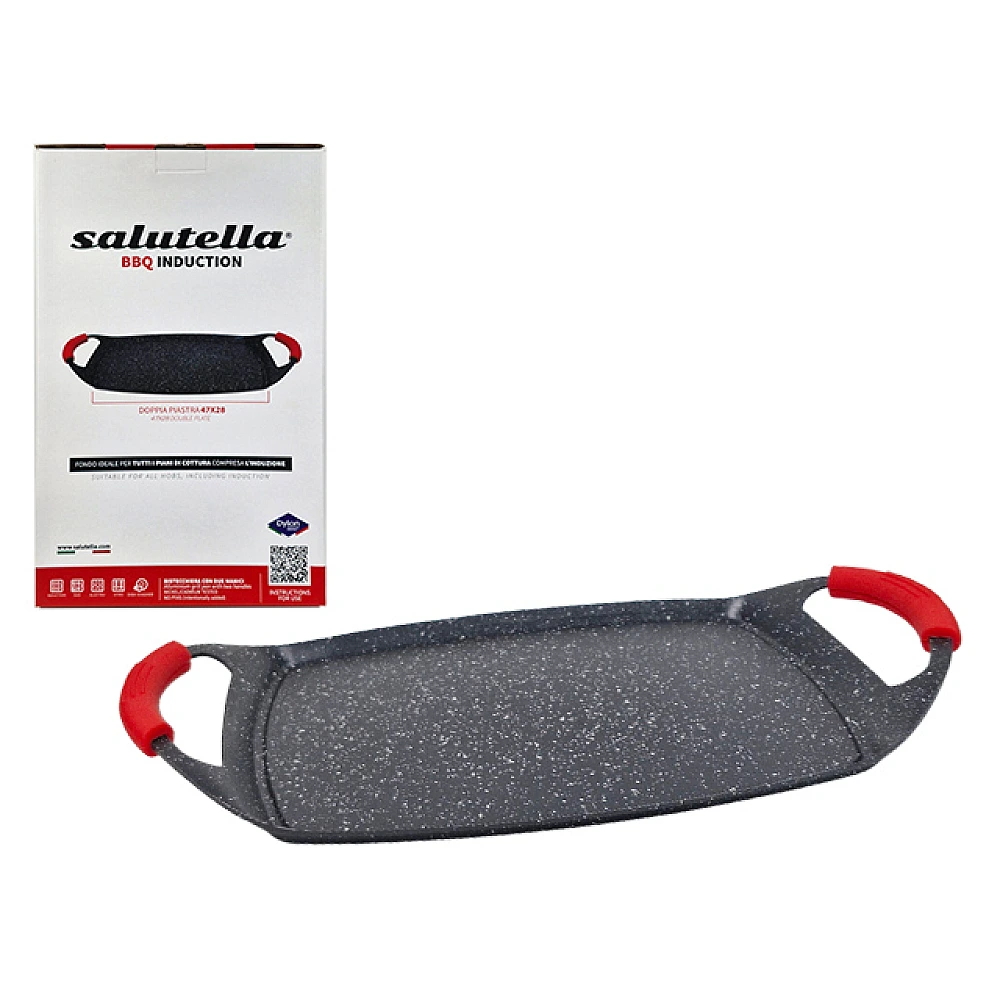 Tigaie gril Salutella BBQ 47X28 cm, inductie, manere detasabile