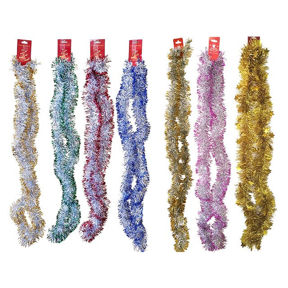 Beteala pentru brad 2mX7cm doua culori (argintiu in centru)