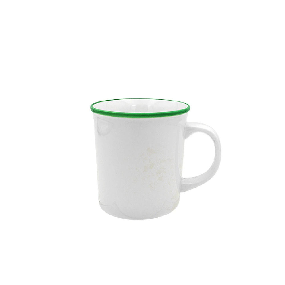 Cana 300ml alba cu bordura, ceramica