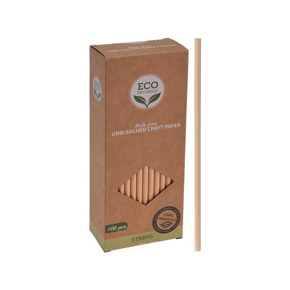 Set paie pentru cocktail Eco 100buc D0.6cm, din hartie, in cutie