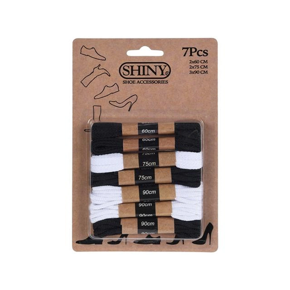 Set sireturi 7 perechi (4 negre, 3 albe), bumbac