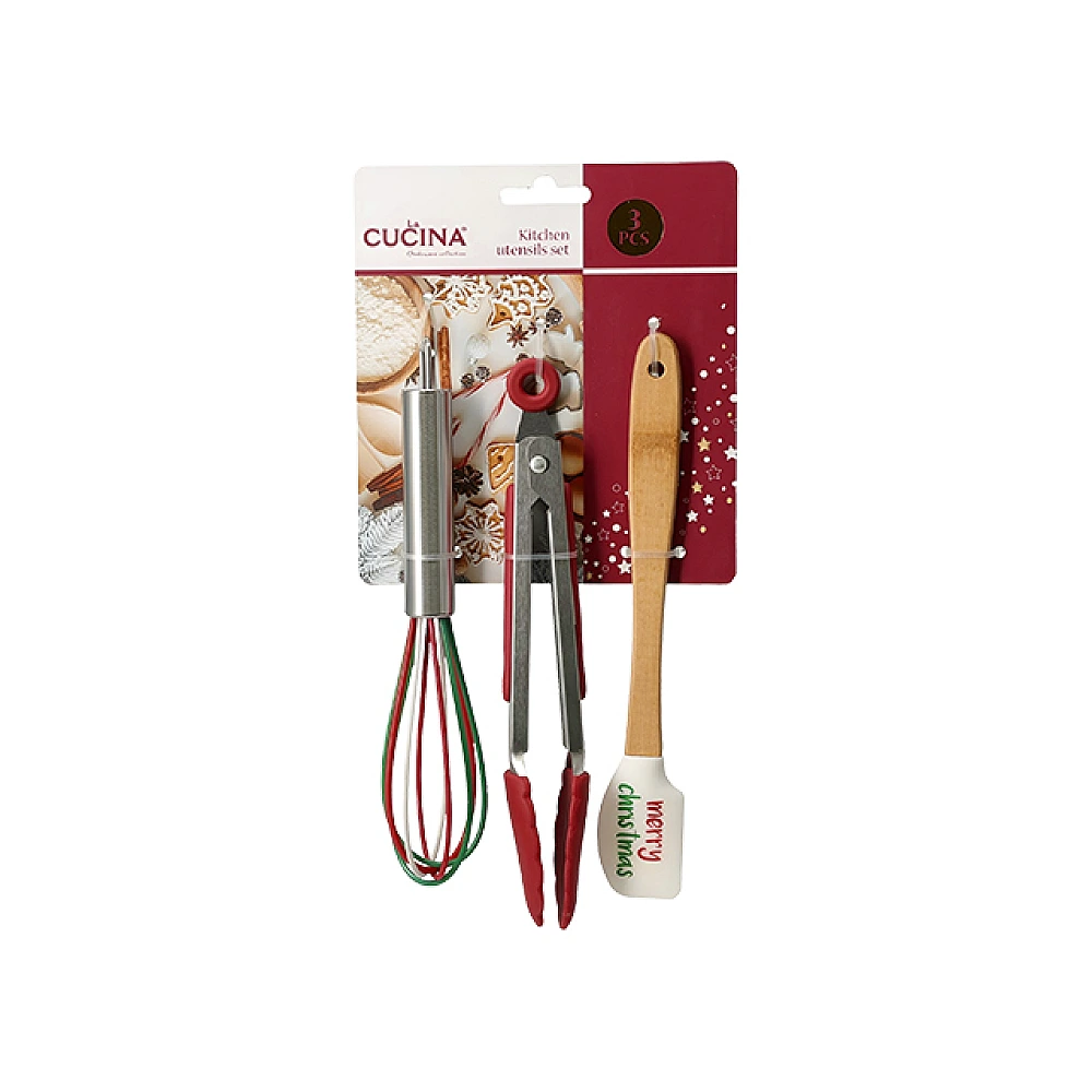 Set instrumente pentru patiserie Cucina 3 piese: spatula, tel, cleste