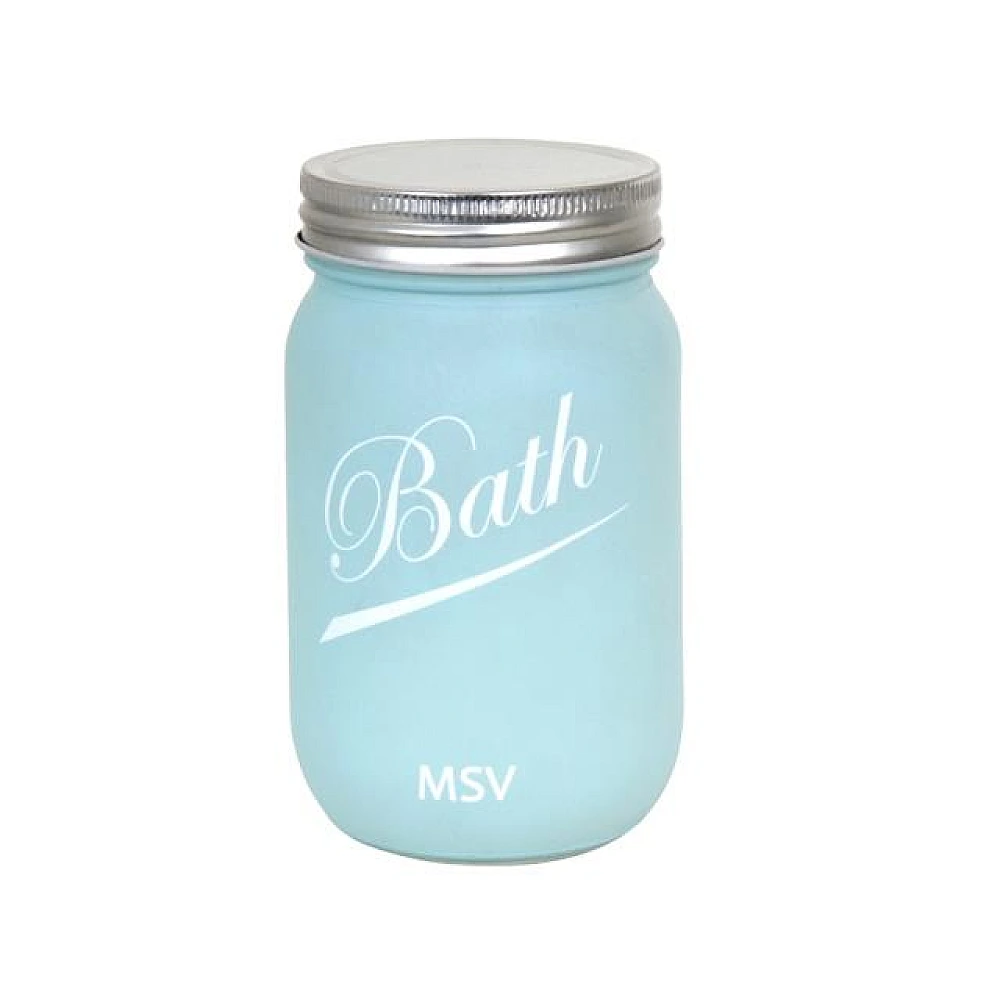 Borcan pentru discuri de vată MSV Nassau albastru, din sticlă