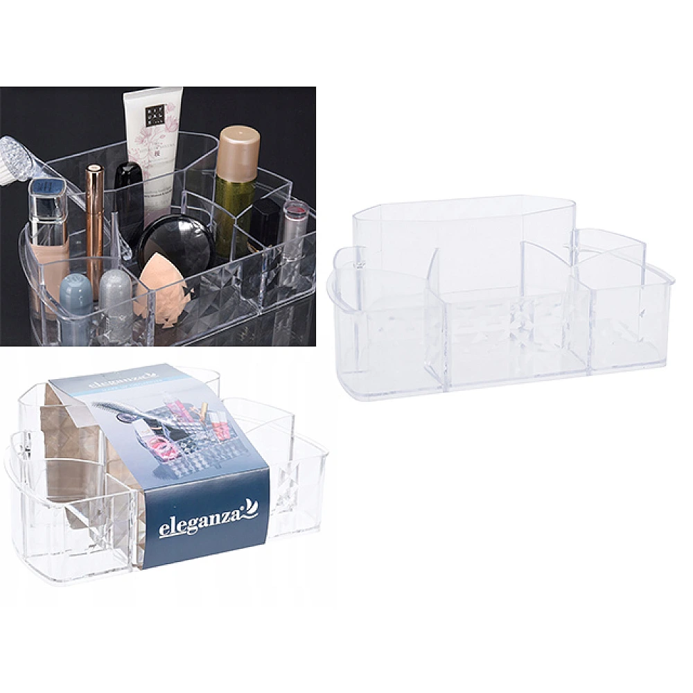 Organizator pentru cosmetică cu 6 sectii 24.5X15.5X10cm, plastic