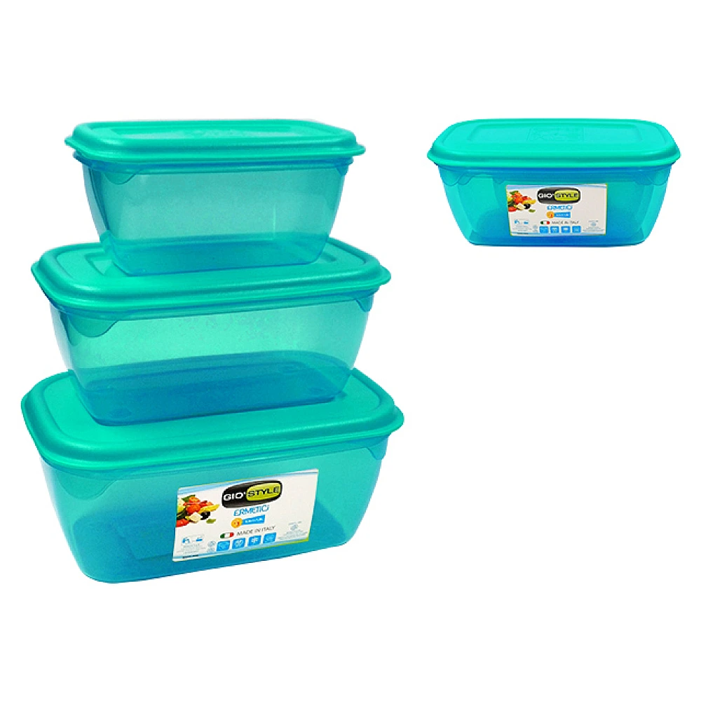 Set recipiente alimentare Ermetici, 3 buc (0,5, 1, 1,5l), Tiffany