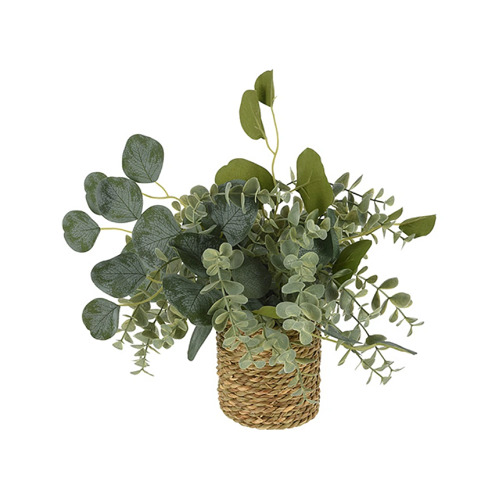 Planta artificiala de eucalipt 30cm, in ghiveci