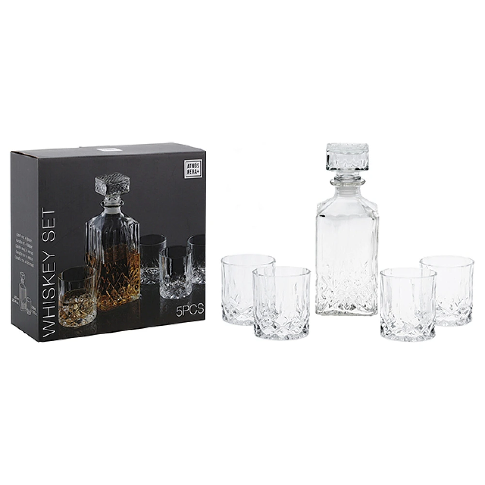 Set garafa 900 ml si 4 pahare pentru whisky 230 ml Atmosfera Opera