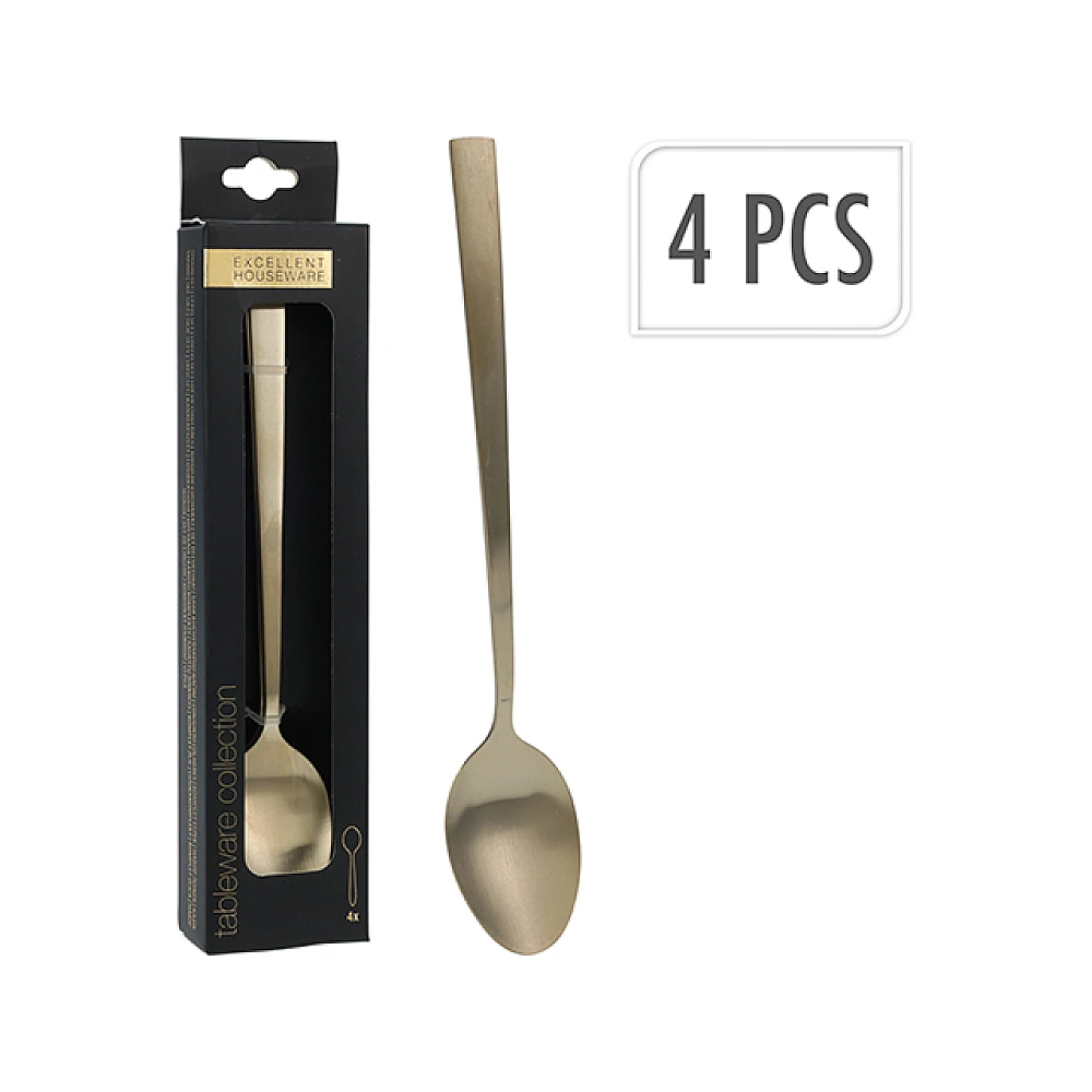 Set linguri pentru cocktail EH 4buc, aurii, inox