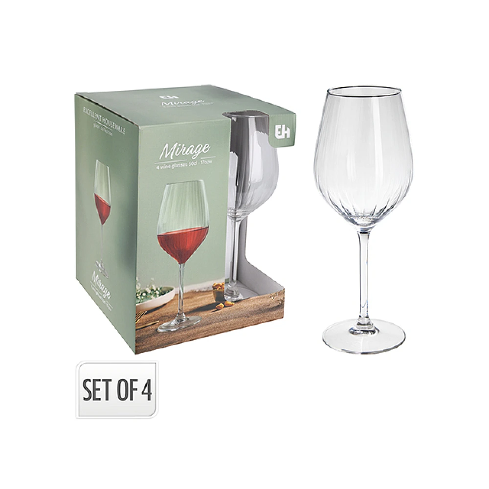 Set pahare pentru vin EH 4buc 510 ml, 23 cm