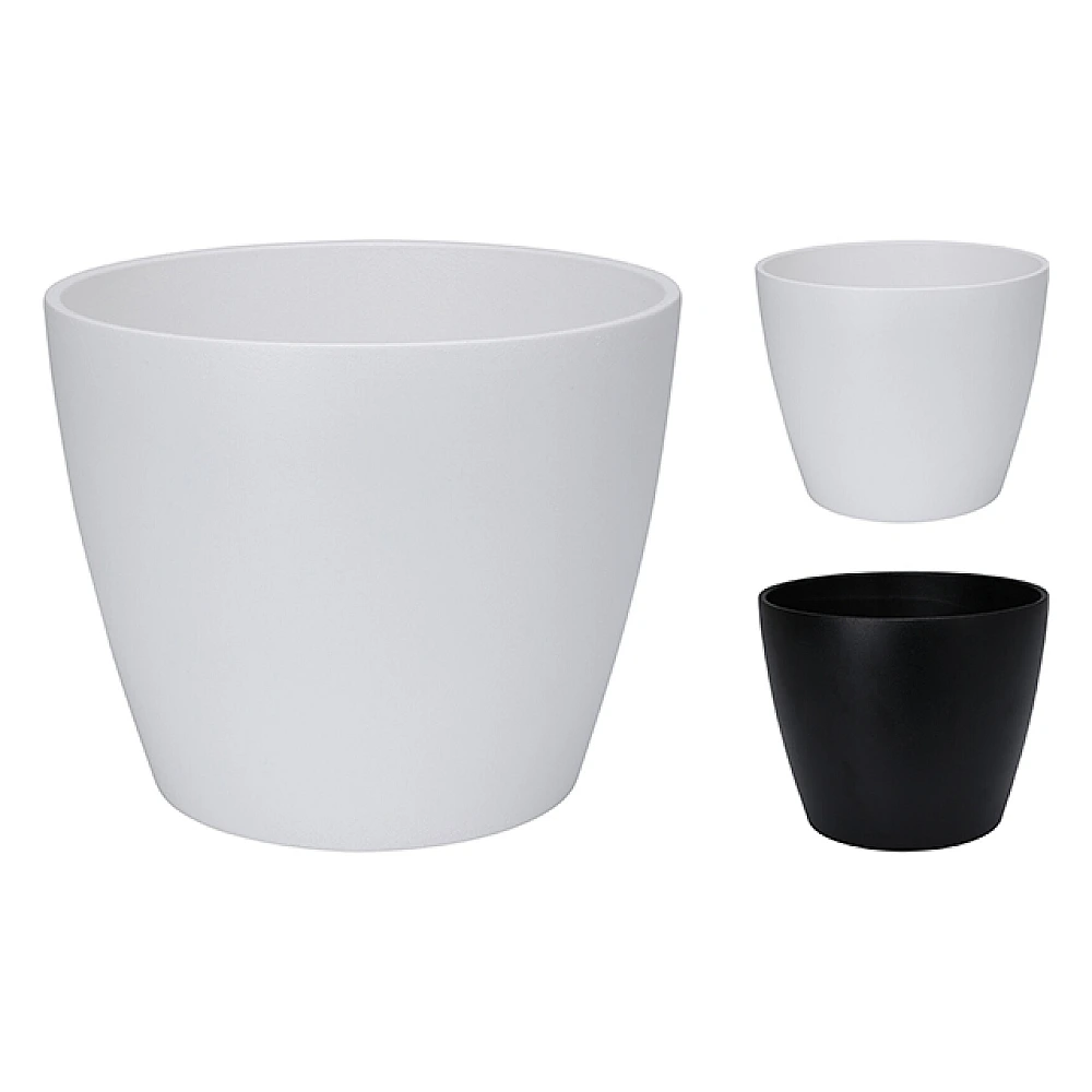 Ghiveci pentru flori din ceramica, H16cm, negru/alb
