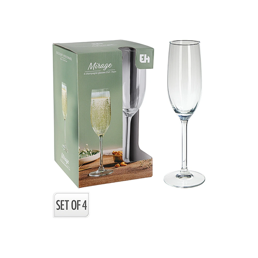 Set pocale pentru sampanie EH Mirage 4buc, 210 ml, 23 cm