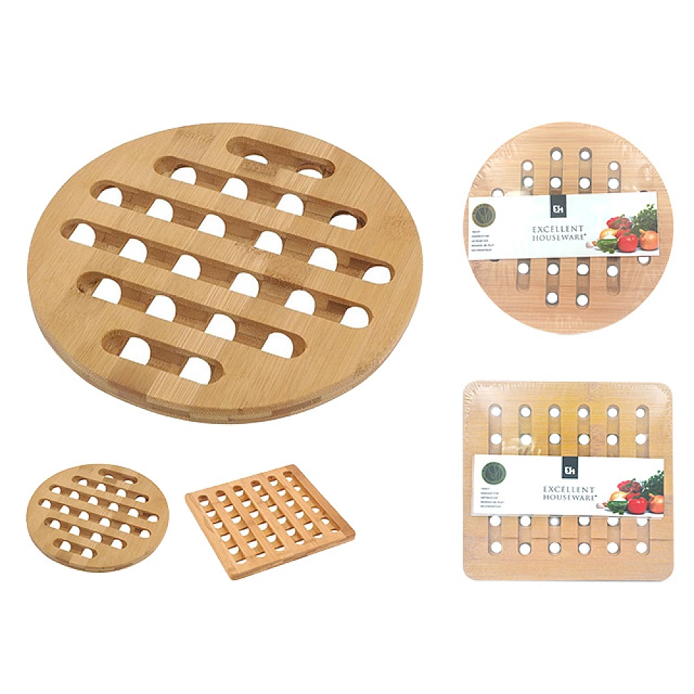 Suport pentru vase fierbinti din bambus EH 20X20X1cm,