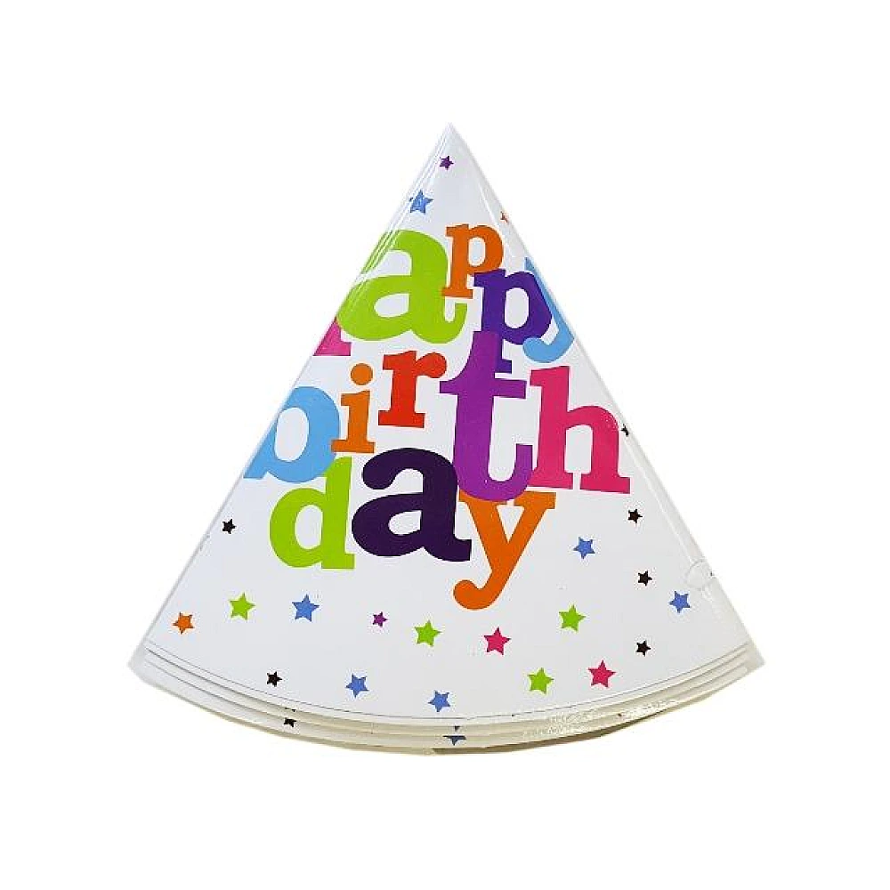 Set palarii de petrecere Happy Birthday, 6 buc.