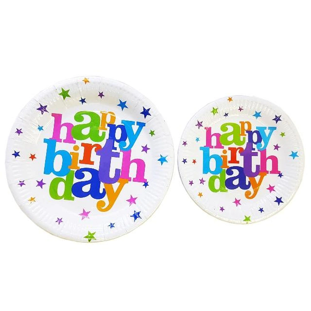 Set farfurii din hârtie Happy Birthday 10buc, 23cm