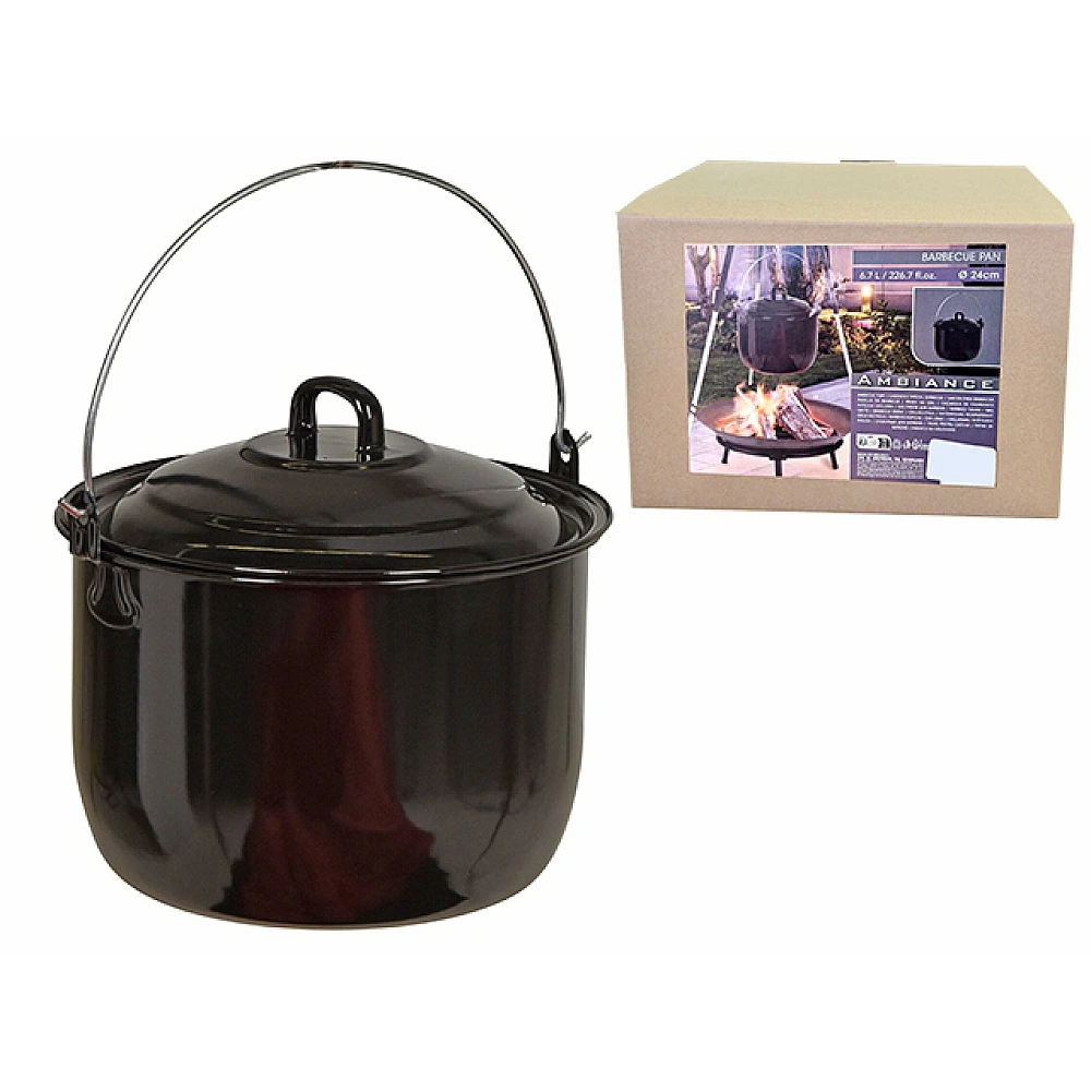 Cratita emailata Ambiance 24cm, 6.7l cu capac si maner 