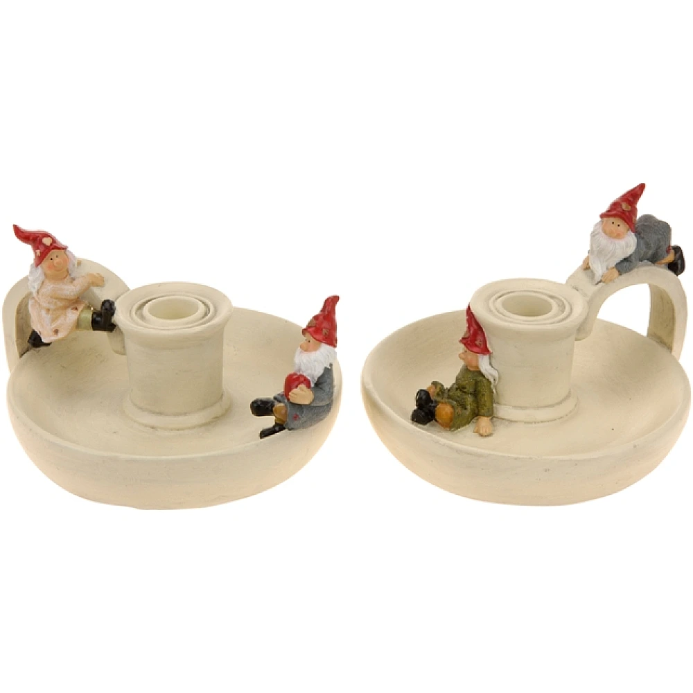 Candelabru ceramic cu pitic (miner), 13cm