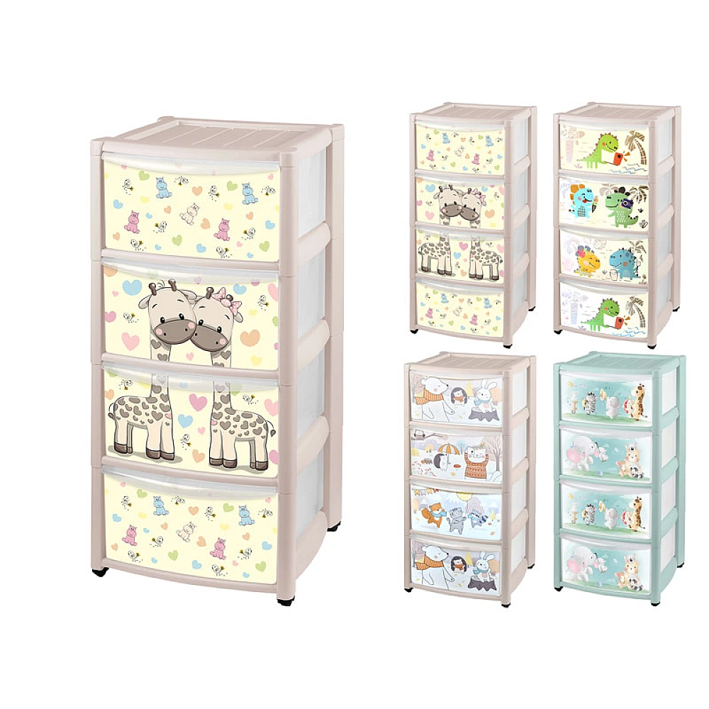 Dulap 4 sectiuni 39X37X79 cm pentru copii Plastiska 