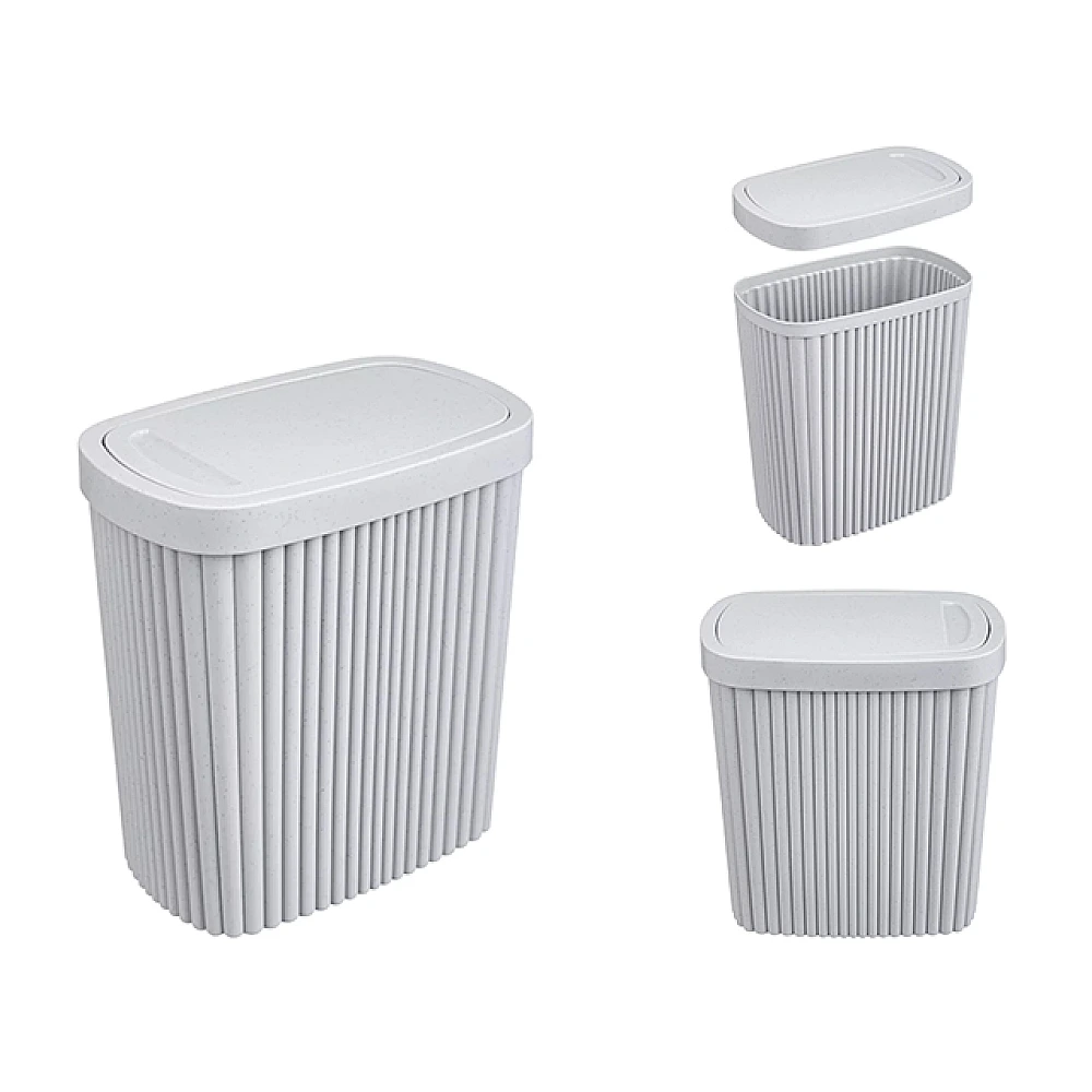 Container de gunoi  Econova Velvet 1.9l, 16Х10Х17.2 cm, gri deschis