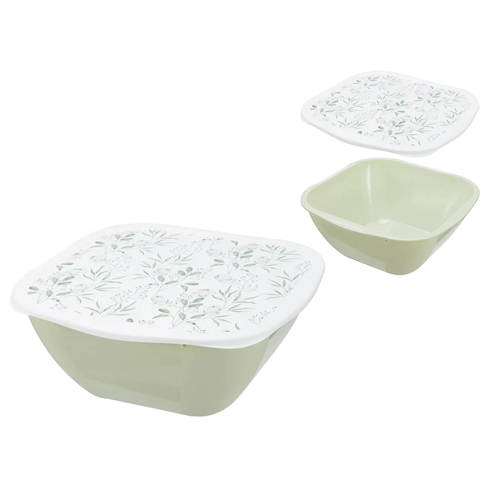 Salatiera Phibo Perfect 27.6X27.6X12 cm 4.5l, cu capac, verde