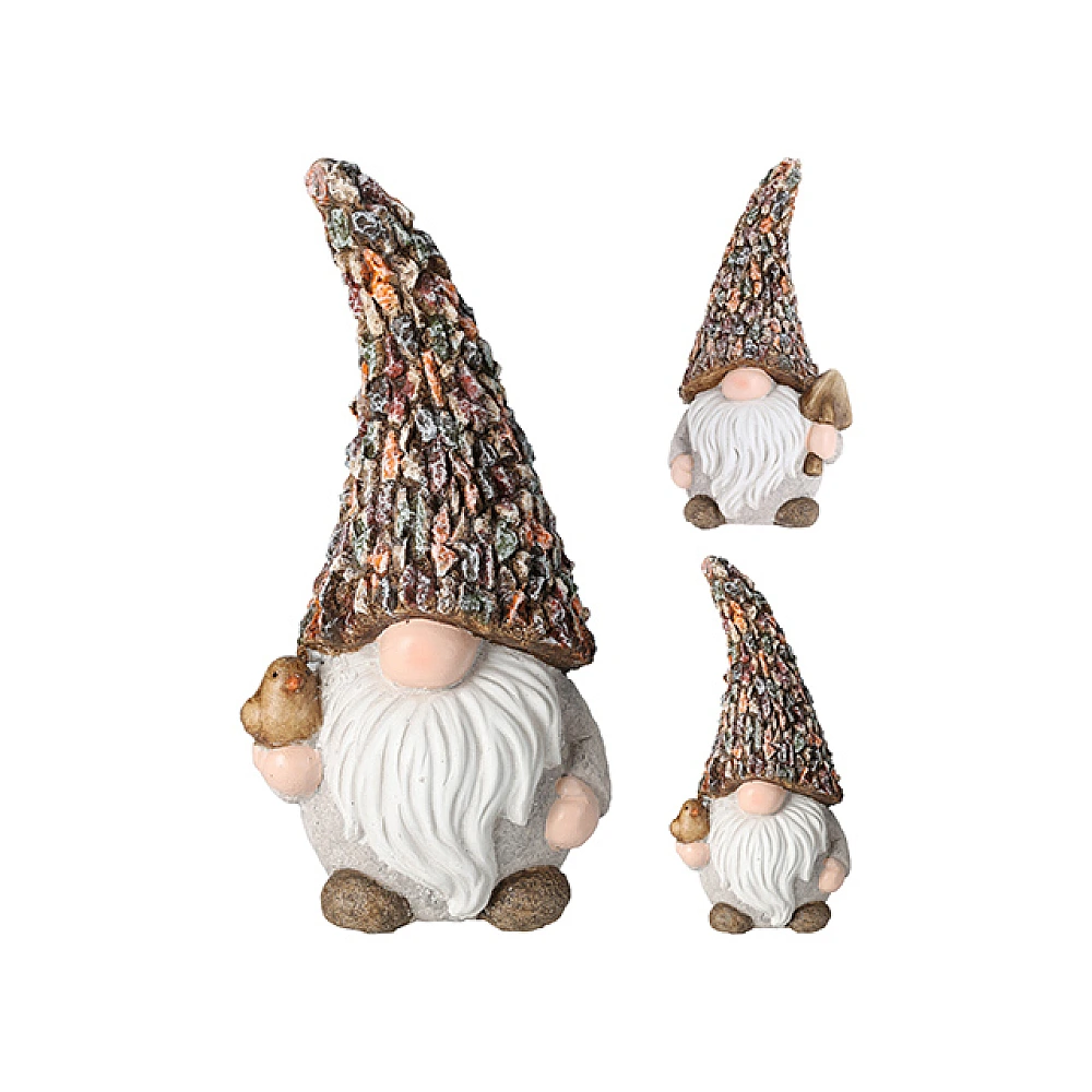 Figurina de gradina Pitic cu pasare sau lopatica, 30 cm