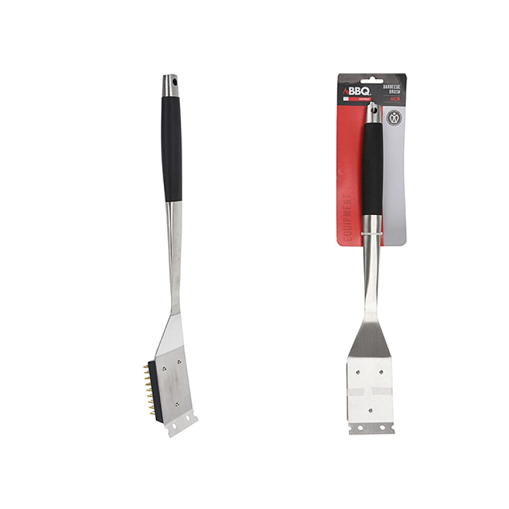 Perie și răzuitor din inox BBQ pentru grătar, 45 cm
