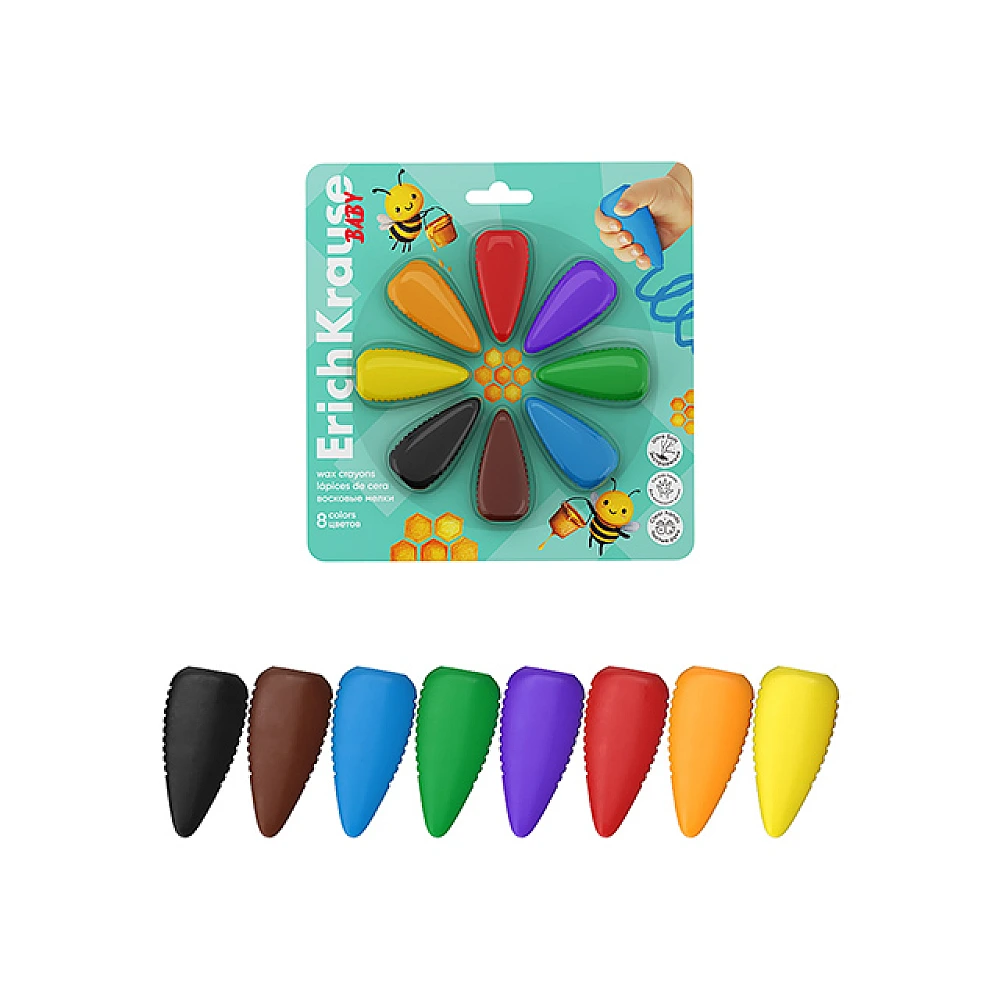 Set de creioane din ceara ErichKrause Baby, 8 culori