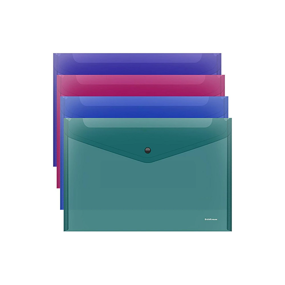 Mapa-plic cu buton pentru documente A3 ErichKrause Glossy Vivid, diferite culori