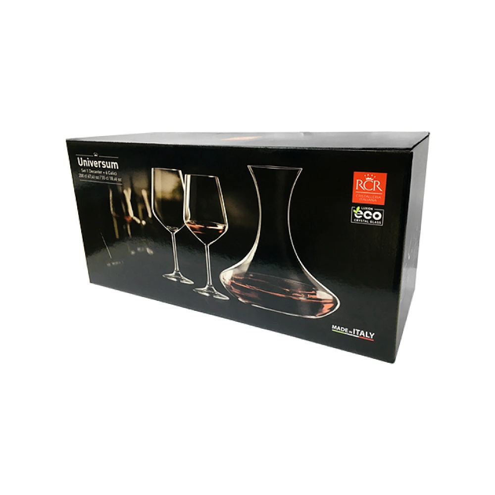 Set decanter 2l si 6 pahare 550ml pentru vin Universum, cristal