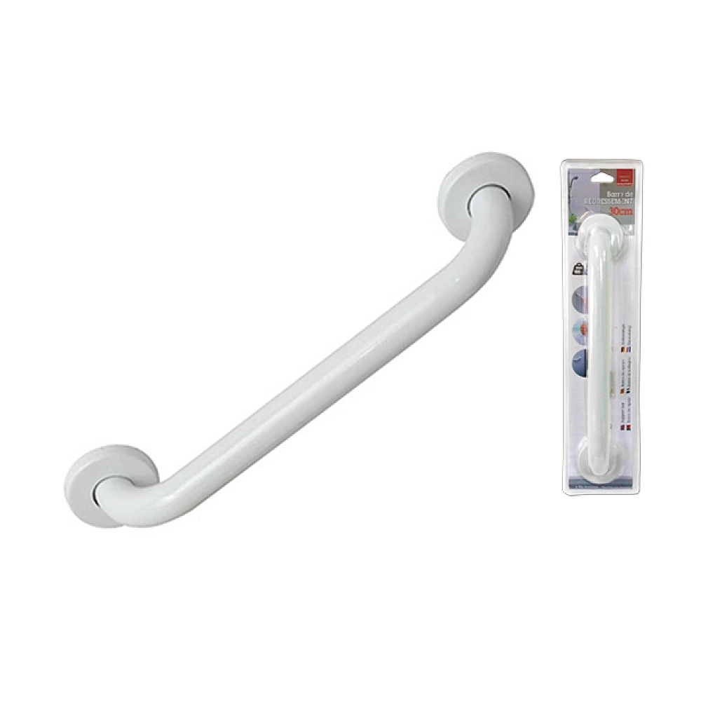 Mâner de sigurantă pentru baie Tendance 36x6cm, inox, alb.