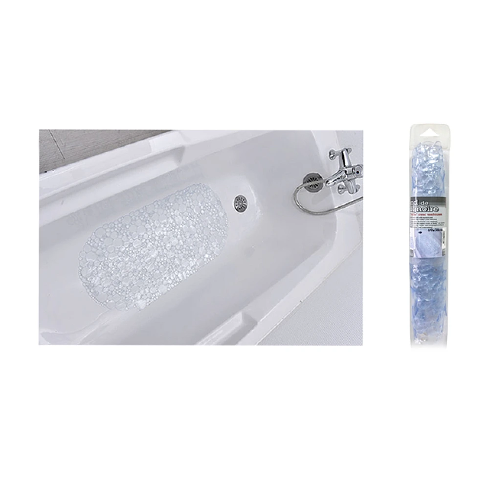 Covoras de baie oval 36X69cm Tendance Bubbles transparent, PVC