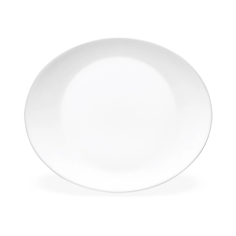 Platou oval 31.7X26.2cm White Moon, sticla de opal
