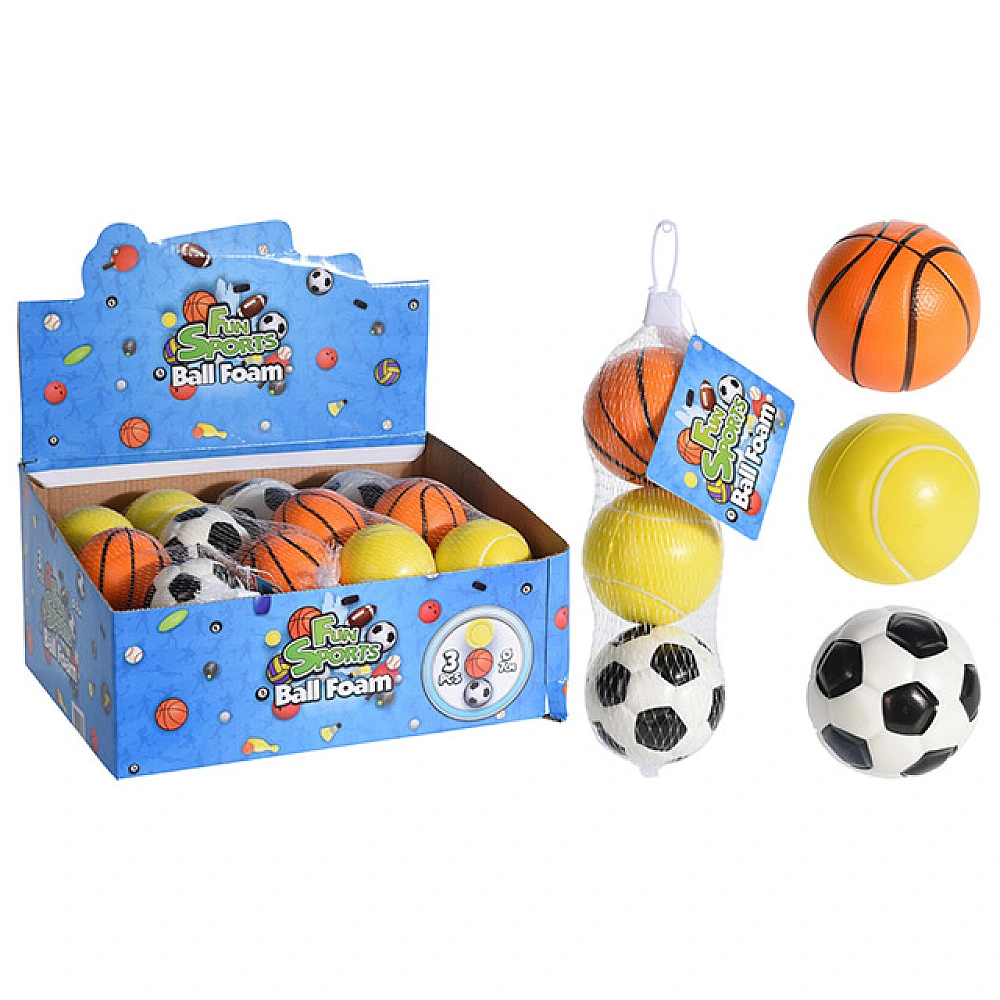 Set mingi pentru copii 3buc 7cm (baschet, tenis, fotbal)