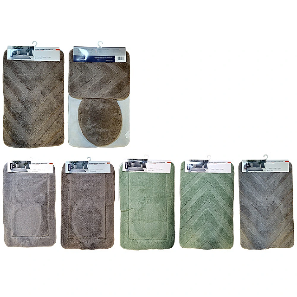 Covorase pentru baie si toaleta KDHome Nando 3buc (50X80, 40X50, 41X48) cm