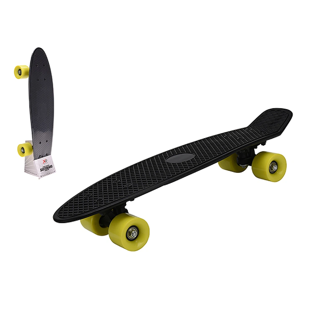 Skateboard XQMAX 58X14X9cm, max 80kg, in stil racing, negru