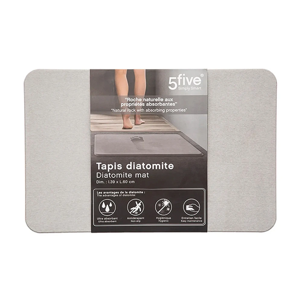 Covor de baie 39X60cm Five, gri