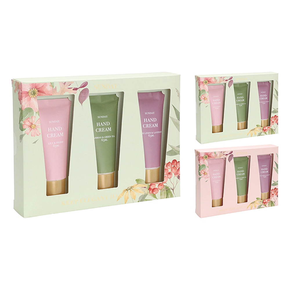 Set cadou 3buc crema pentru maini 65 ml, 3 arome