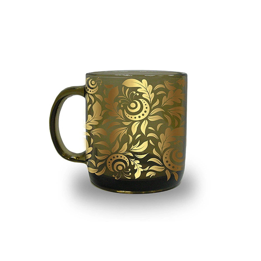 Cana din sticla 420ml GI Verso, Design hohloma