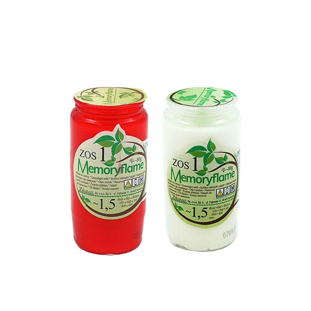 Candela rezerva plastic 9.5X4.7cm, 36ore, alba/rosie