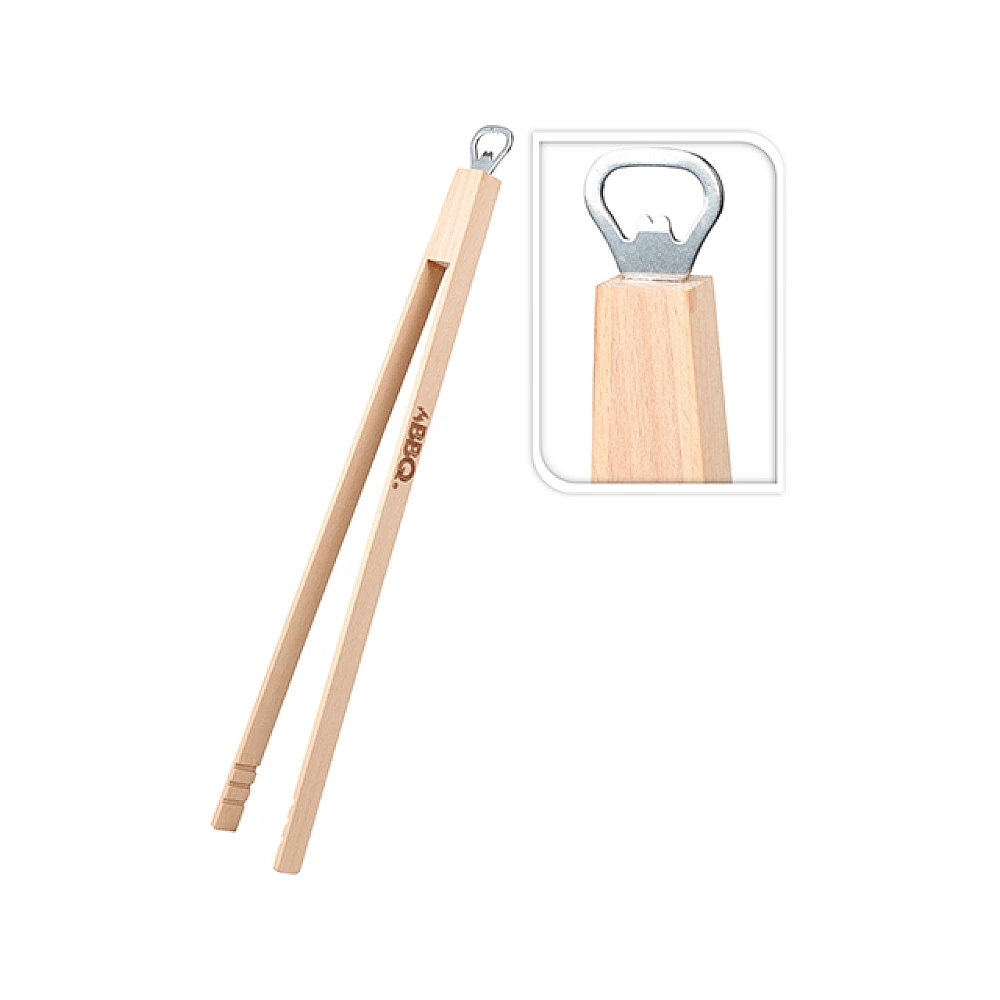 Cleste pentru grill cu deschizator sticle BBQ 48cm, lemn