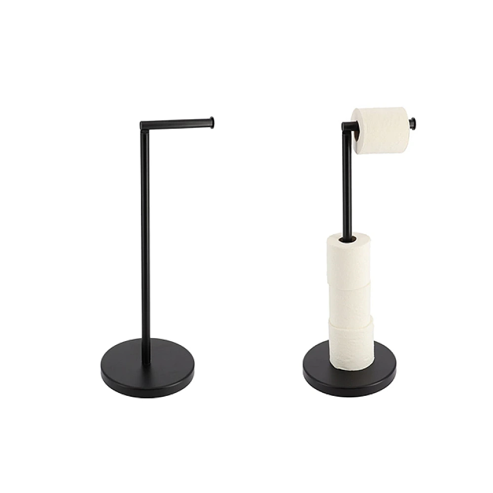 Suport pentru hârtie WC Tendance cu loc pentru rezerve 24X19X55cm, negru