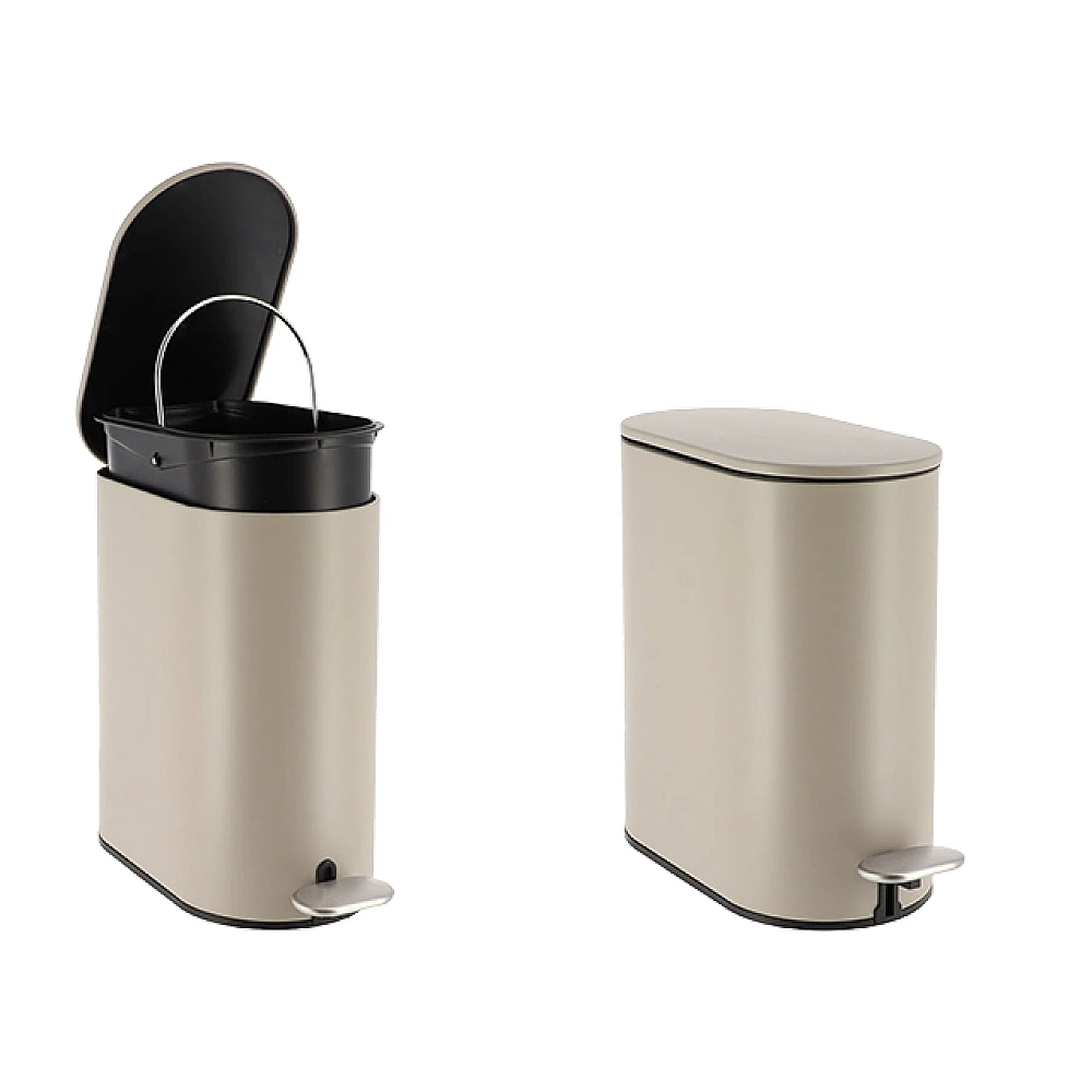 Cos pentru gunoi cu pedala Tendance 5l 14X30X28.5cm, inox, bej