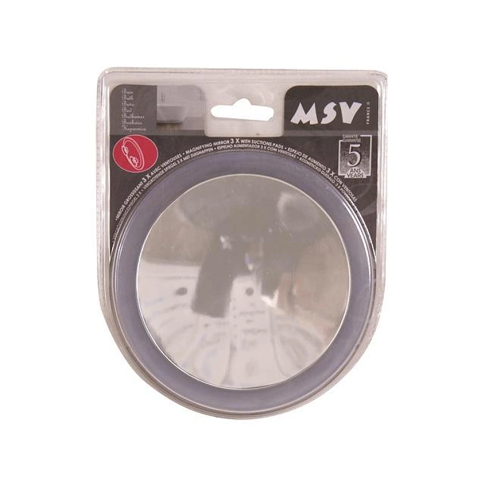 Oglinda pe perete pe ventuza MSV D15cm alb