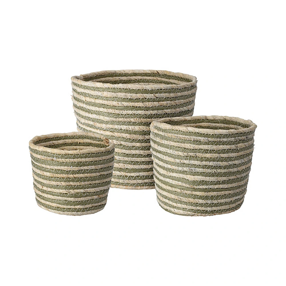 Cosuri impletite 3buc (17X15, 20X18, 23X21cm) natural, dungi haki
