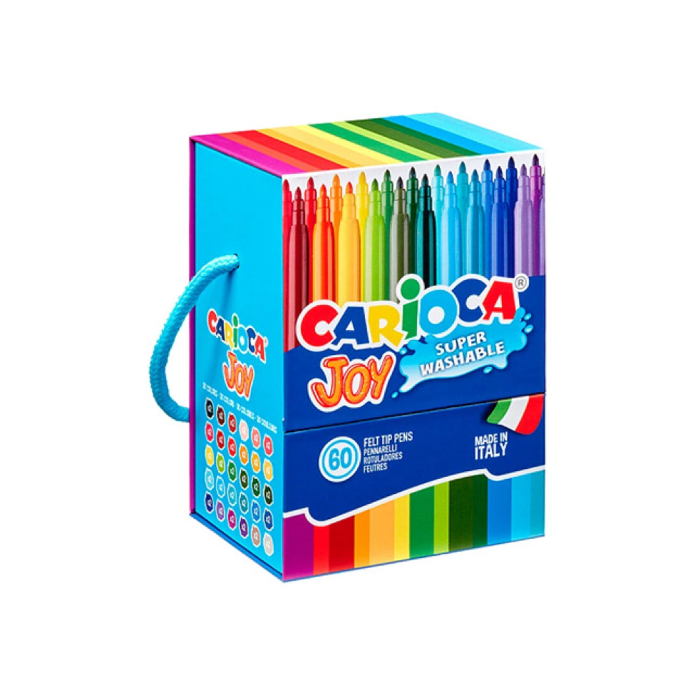 Set carioci 60 buc Carioca Joy, super lavabile, ambalaj premium