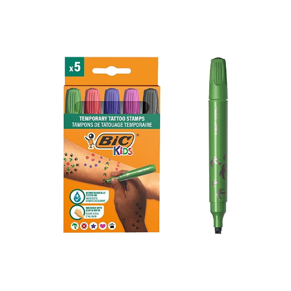 Set markere pentru tatuaje temporare BIC Kids, 5buc