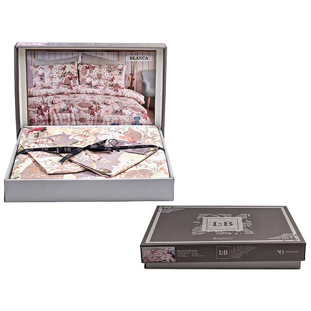 Lenjerie de pat 2 persoane NH Ranforce Like&Buy Blanca, policoton