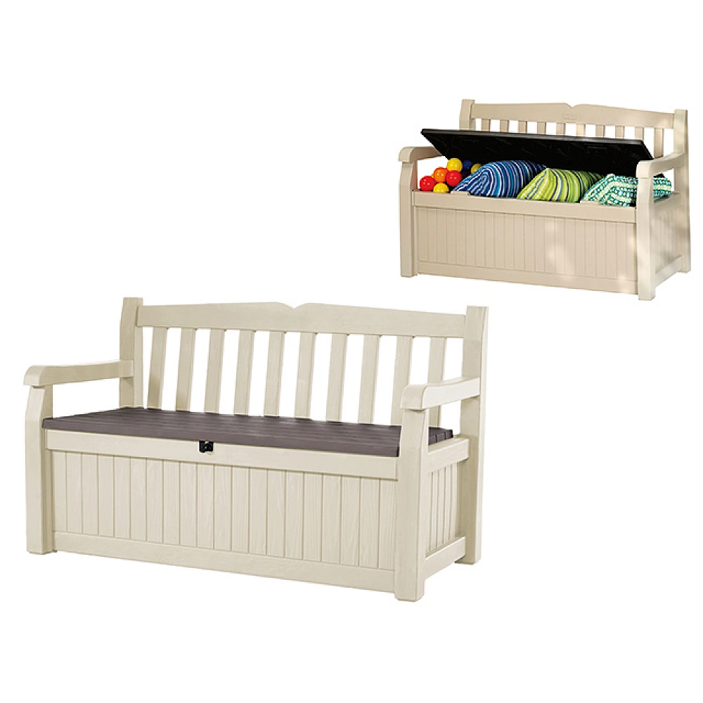 Banca Eden Bench 140X60X84 cm cu lada pentru depozitare 265 l, bej-brun